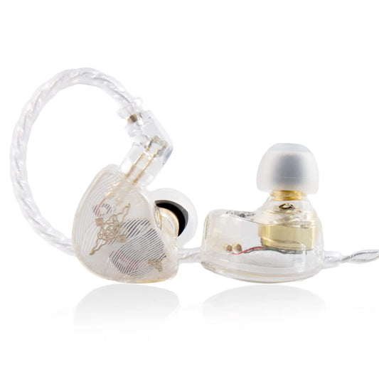 TANGZU Wan er S.G in Ear Monitors Headphone HiFi IEM Wired Earbuds for Musician Audiophile 10mm Dynamic Driver in-Ear Earphone with Ergonomic Fit 2 Pin 0.78 Detachable Cable (Clear Without mic)