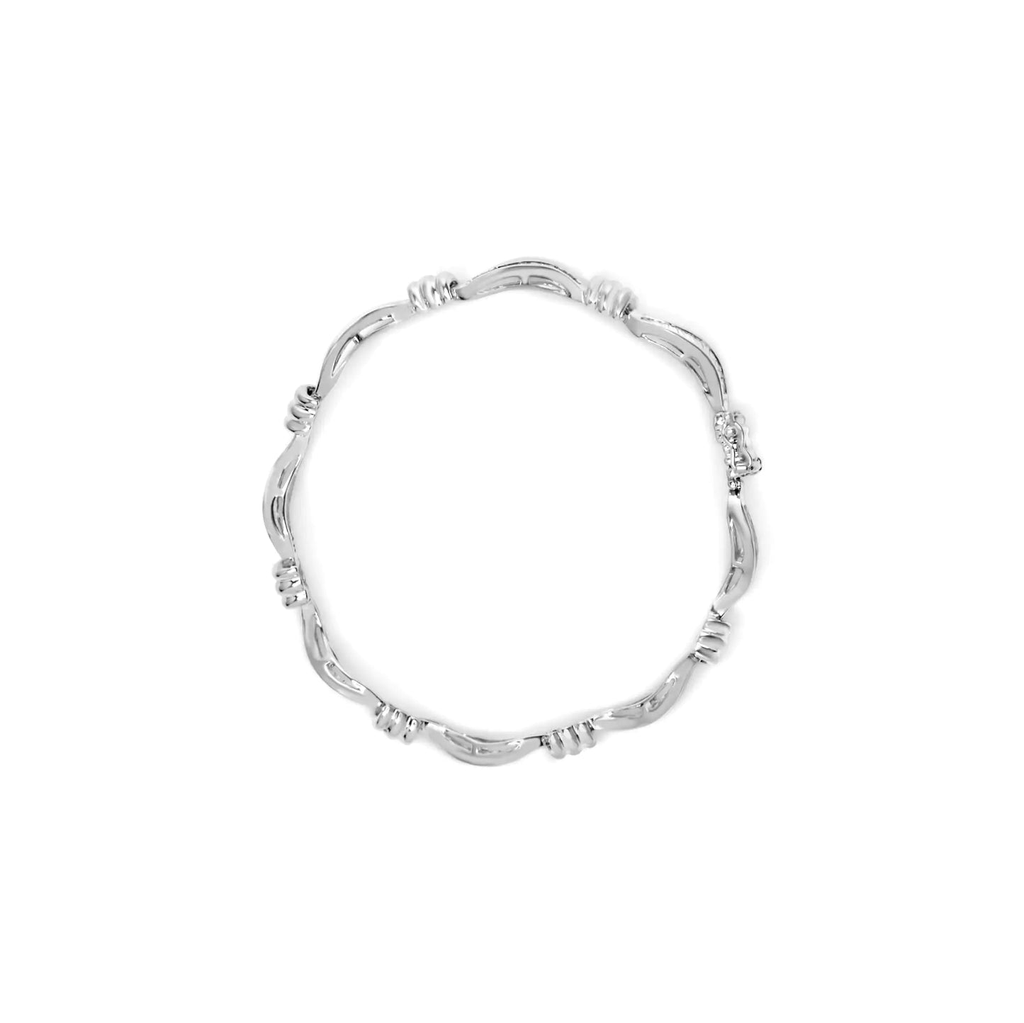 14K White Gold 2.00 Cttw Baguette-Cut Spiral Link 7" Bracelet (G-H Color, SI1-SI2 Clarity) WEM Support (www.WEM.support)