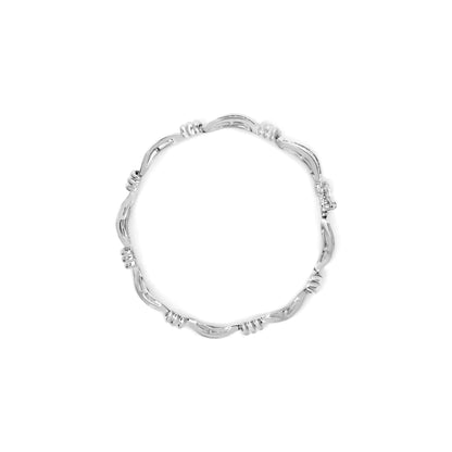 14K White Gold 2.00 Cttw Baguette-Cut Spiral Link 7" Bracelet (G-H Color, SI1-SI2 Clarity) WEM Support (www.WEM.support)