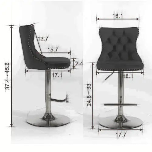 Swivel Velvet Barstools Adjusatble Seat Height From 25-33 Inch Purple,Set Of 2 WEM Support (www.WEM.support)