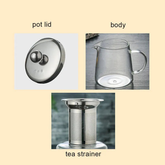 Tetera de Vidrio Transparente Resistente al Calor con Infusor para Café, Té y Hierbas HejK.com