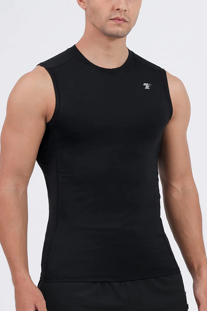TELALEO 5 Pack Men's Athletic Compression Shirts Sleeveless Workout Tank Top Sports Base Layer Running Basketball Black/White(five Pack) Medium My Store