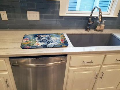 White Tiger Dish Drying Mat WEM Support (www.WEM.support)