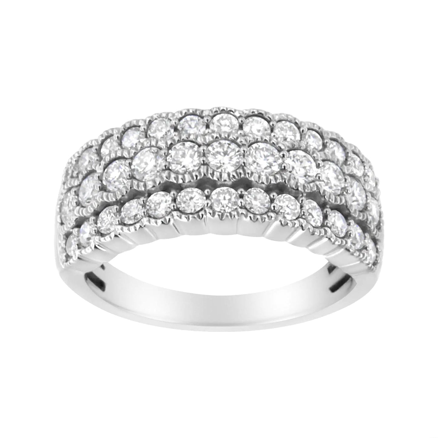 .925 Sterling Silver 1 3/8 cttw Lab Grown Diamond Anniversary Band Ring (F-G Color,VS2-SI1 Clarity) WEM Support (www.WEM.support)