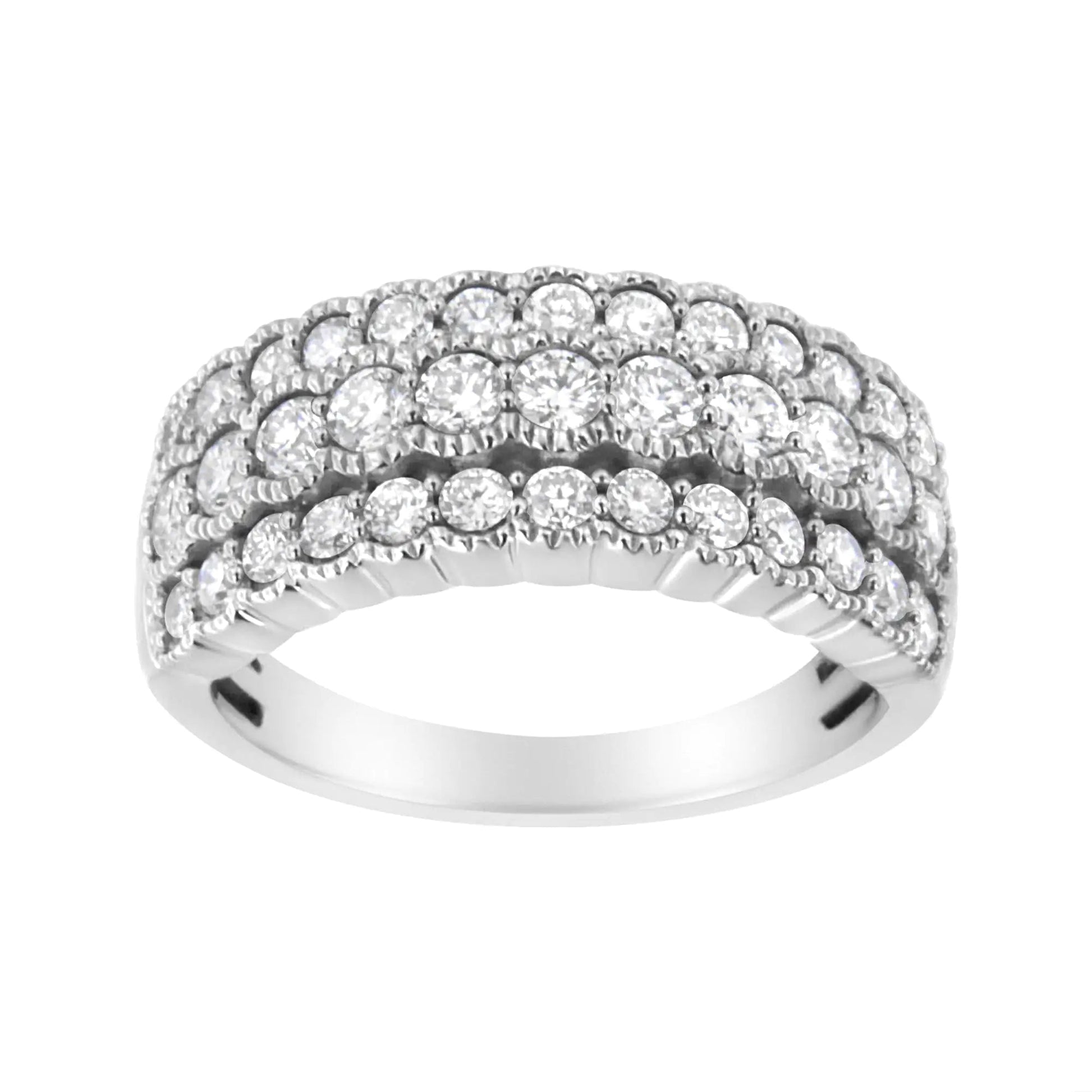 .925 Sterling Silver 1 3/8 cttw Lab Grown Diamond Anniversary Band Ring (F-G Color,VS2-SI1 Clarity) WEM Support (www.WEM.support)