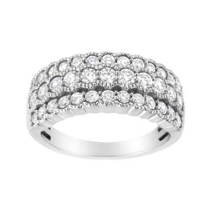 .925 Sterling Silver 1 3/8 cttw Lab Grown Diamond Anniversary Band Ring (F-G Color,VS2-SI1 Clarity) WEM Support (www.WEM.support)