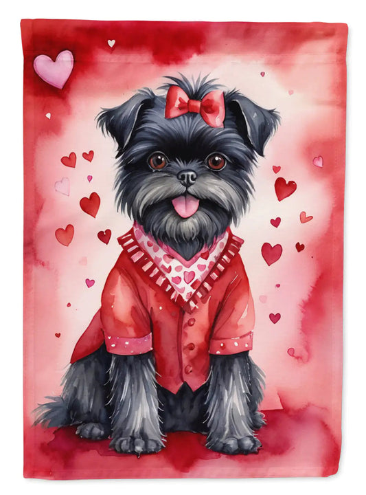 Affenpinscher My Valentine Garden Flag WEM Support (www.WEM.support)