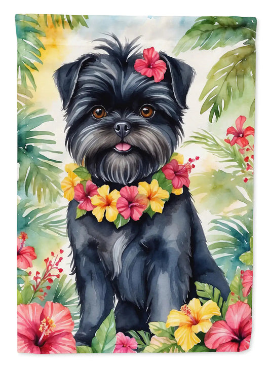 Affenpinscher Luau Garden Flag WEM Support (www.WEM.support)
