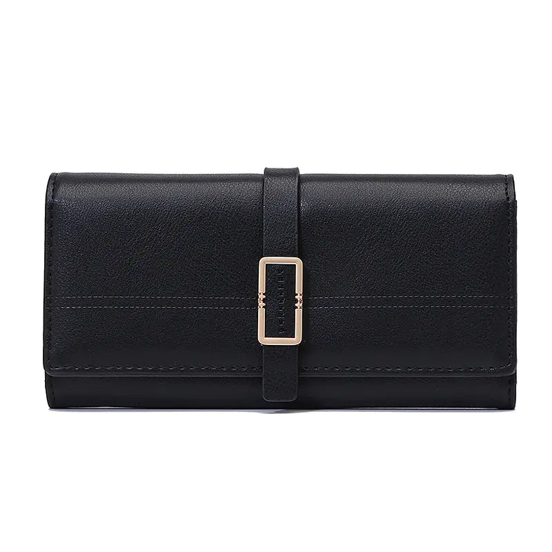 Tri-fold Clutch with Long Metal Buckle Design HejK.com Marketplace LLC