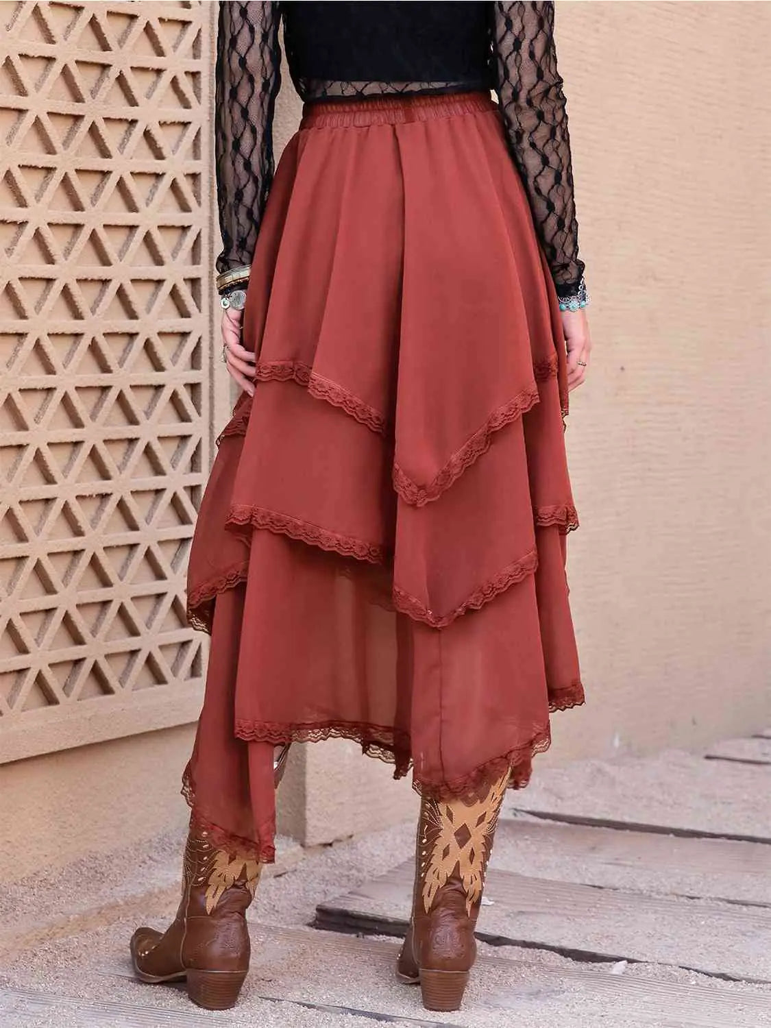 Tasha Tiered Midi Skirt- WEM Support (www.WEM.support)