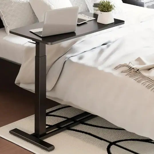 Standing Rolling Desk With Hidden Wheels Side Table Adjustable Height OverBed Table Hospital Desk With Cup Holder WEM Support (www.WEM.support)
