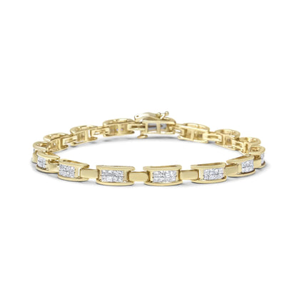 14K Yellow Gold Princess-Cut Diamond Links of Love Bracelet (2.00 cttw, H-I Color, SI2-I1 Clarity) WEM Support (www.WEM.support)