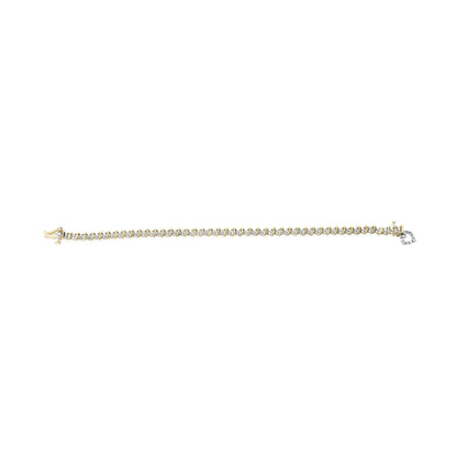 10K Yellow Gold 1.00 Cttw Diamond Spiral Link 7" Bracelet with Heart Charm (H-I Color, I3 Clarity) WEM Support (www.WEM.support)