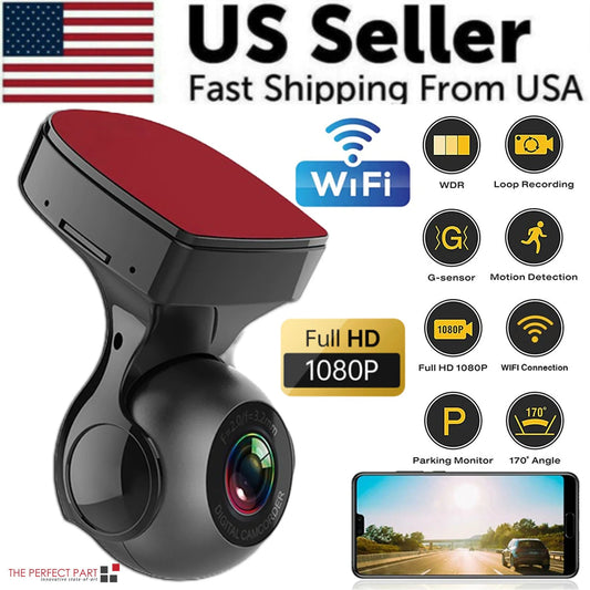 170° WiFi Dash Cam Recorder Car Camera HD 1080P Car DVR Vehicle Video G-Sensor WEM Support (www.WEM.support)