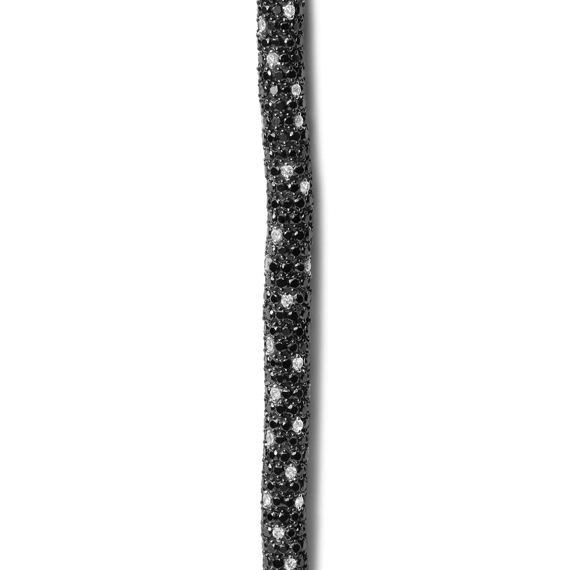 18K White Gold 20.0 Cttw Black and White Pave Set Diamond Eternity Snake Skin Style Tennis Bracelet (Black and G-H Color, SI1-SI2 Clarity) - Size 7" WEM Support (www.WEM.support)