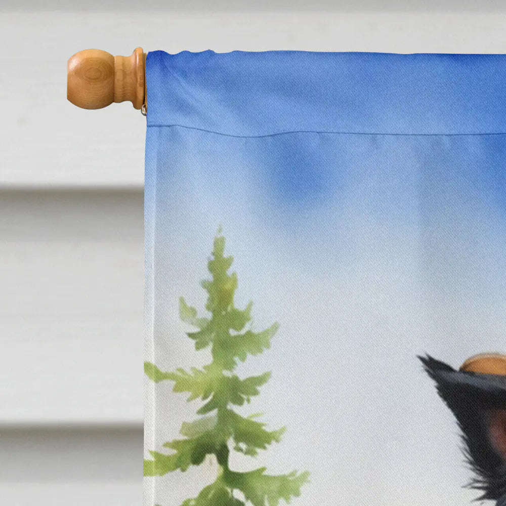 Affenpinscher Cowboy Welcome House Flag WEM Support (www.WEM.support)