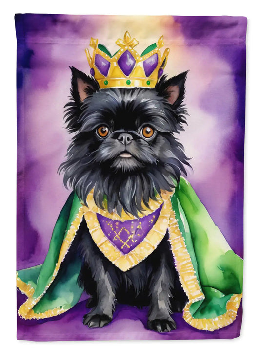 Affenpinscher King of Mardi Gras House Flag WEM Support (www.WEM.support)
