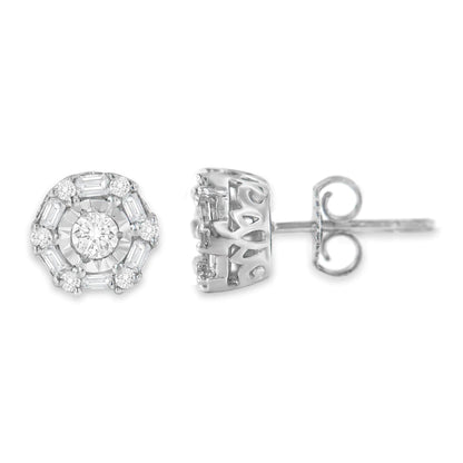 10K White Gold Diamond Stud Earring (1/2 cttw, I-J Color, I3 Clarity) WEM Support (www.WEM.support)