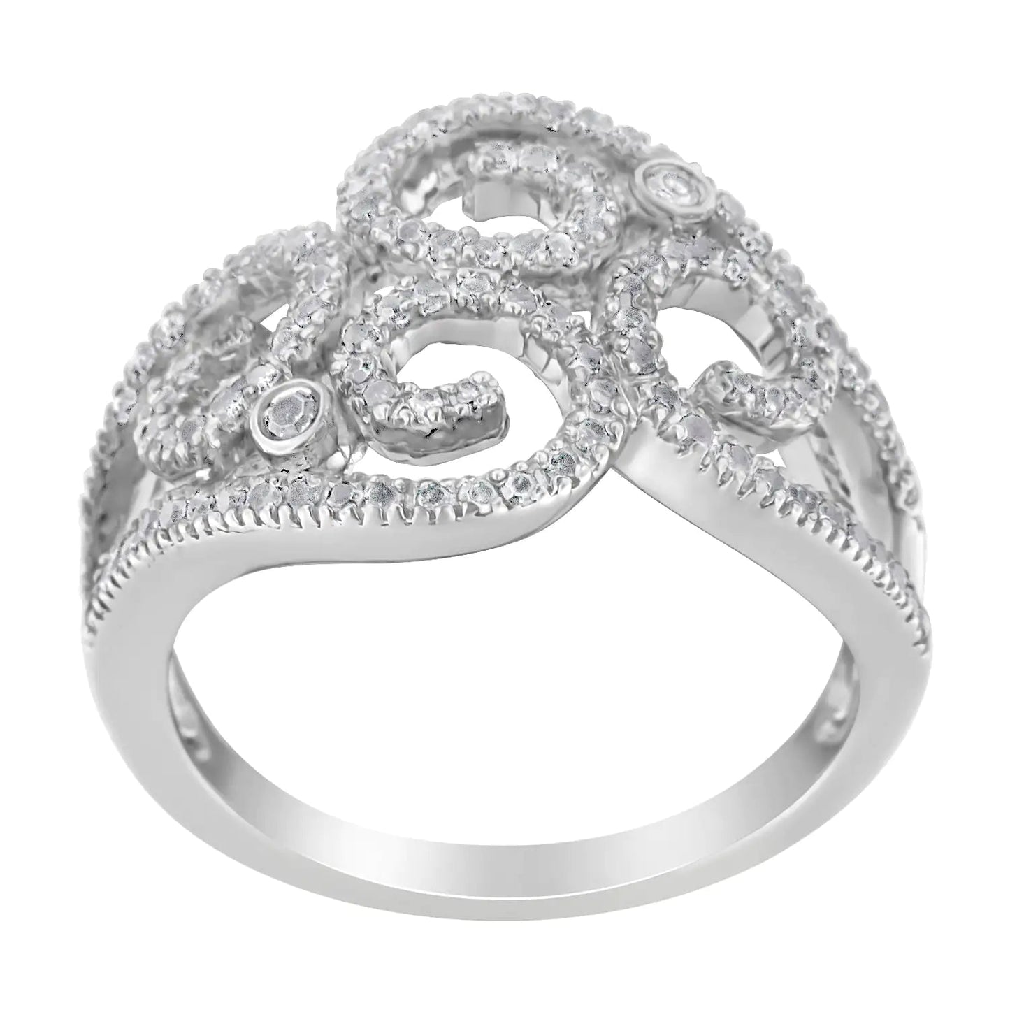 14K White Gold Round Cut Diamond Cluster Ring (1/2 cttw, SI1-SI2 Clarity, H-I Color) WEM Support (www.WEM.support)
