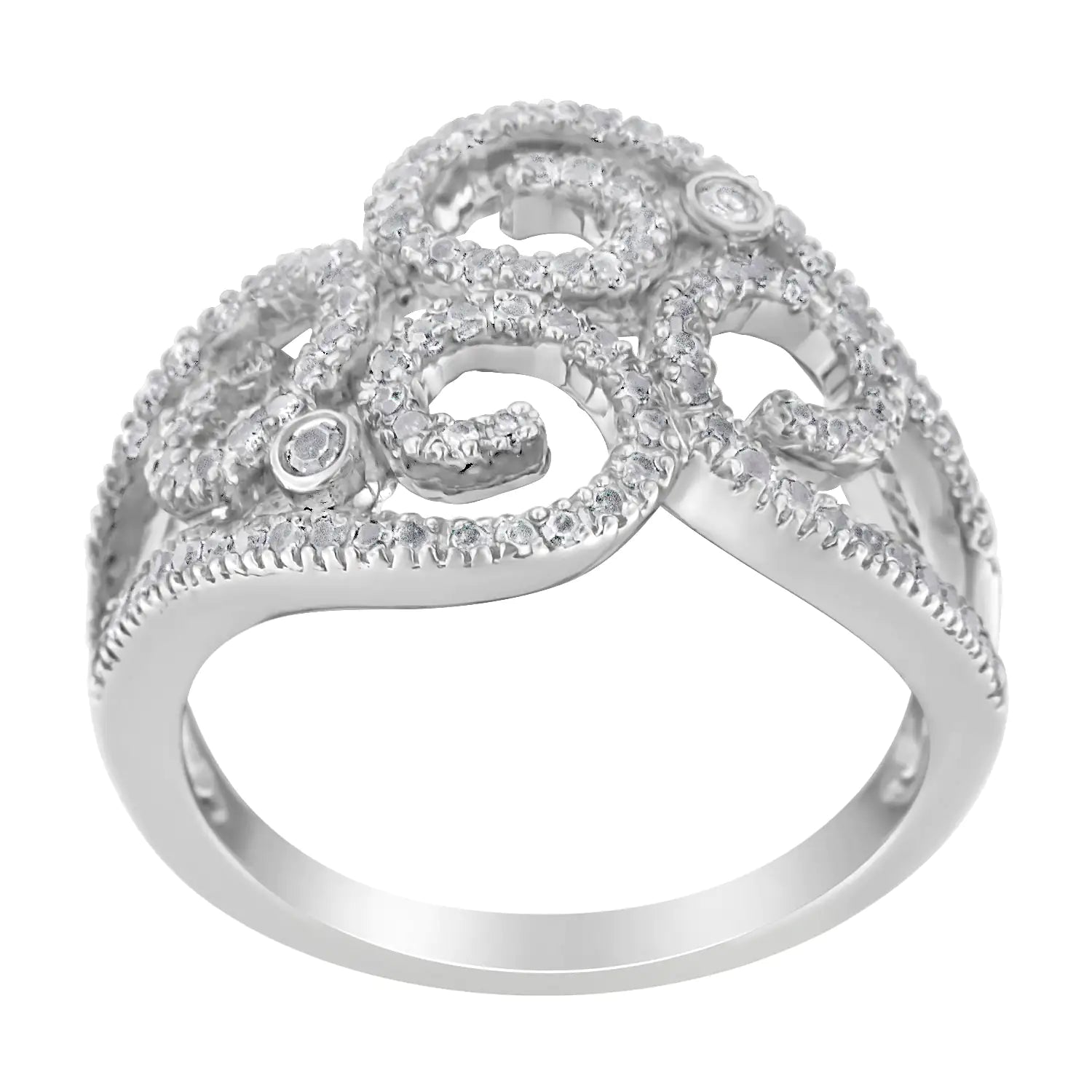 14K White Gold Round Cut Diamond Cluster Ring (1/2 cttw, SI1-SI2 Clarity, H-I Color) WEM Support (www.WEM.support)