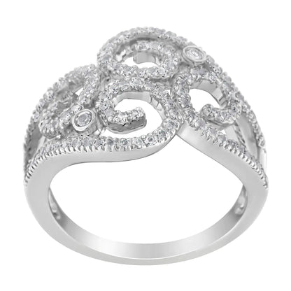 14K White Gold Round Cut Diamond Cluster Ring (1/2 cttw, SI1-SI2 Clarity, H-I Color) WEM Support (www.WEM.support)