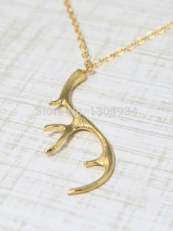 Vintage Deer Antler Necklace for Women WEM Support (www.WEM.support)