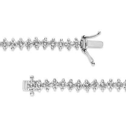 14K White Gold 5 1/2 Cttw Round Diamond 2-Prong Tennis Bracelet (H-I Color, SI2-I1 Clarity) - 7" WEM Support (www.WEM.support)