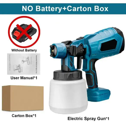 Wireless Paint Sprayer giving you the freedom to move around and reach every corner with ease. With adjustable settings and a lightweight design, My Store