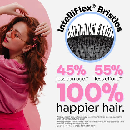 Wet Brush Detangling Brush, Mini Detangler Brush (Black) - Wet & Dry Tangle-Free Hair Brush for Women & Men - No Tangle Soft & Flexible Bristles for Straight, Curly, & Thick Hair Black 1 Count (Pack of 1) My Store