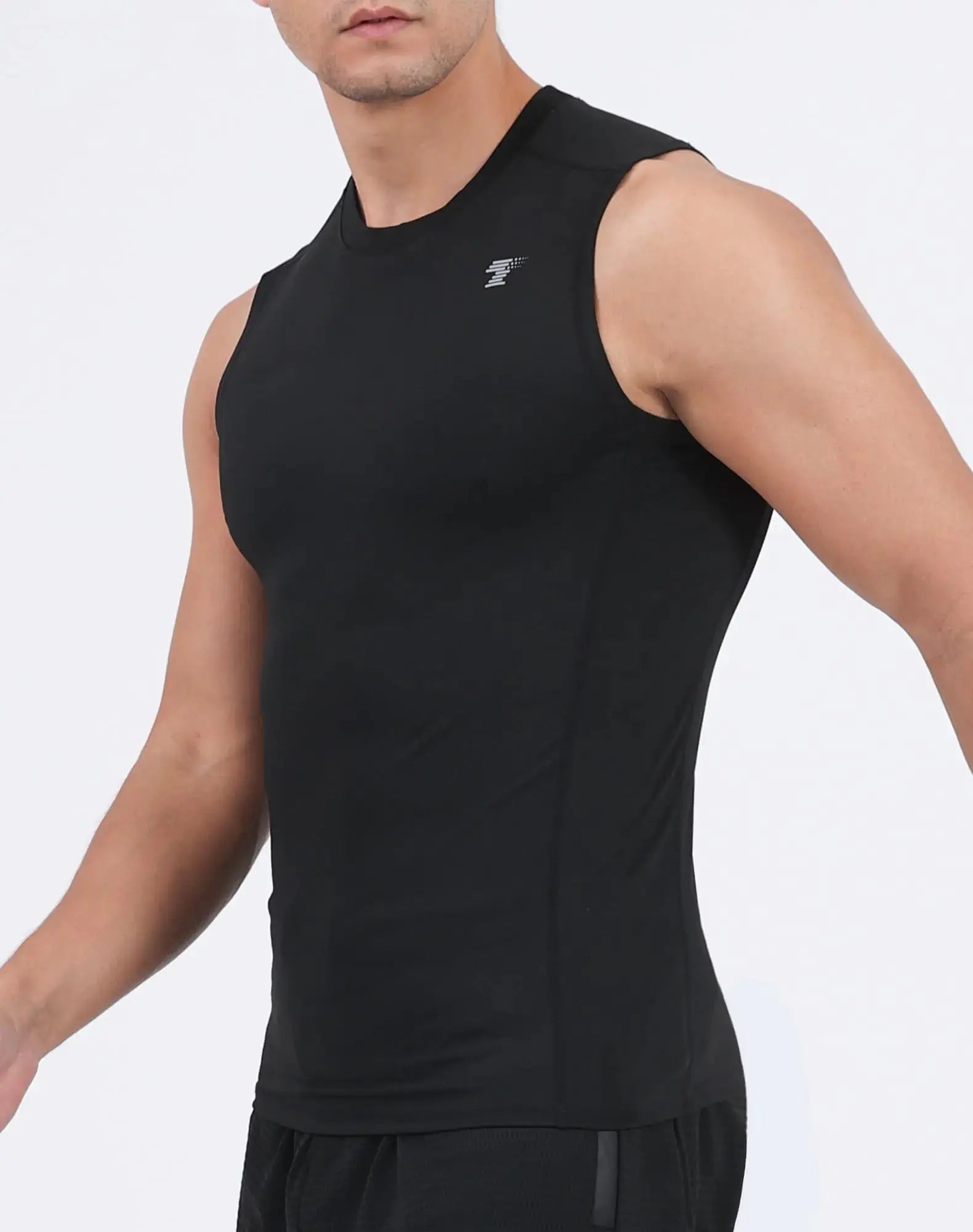 TELALEO 5 Pack Men's Athletic Compression Shirts Sleeveless Workout Tank Top Sports Base Layer Running Basketball Black/White(five Pack) Medium My Store