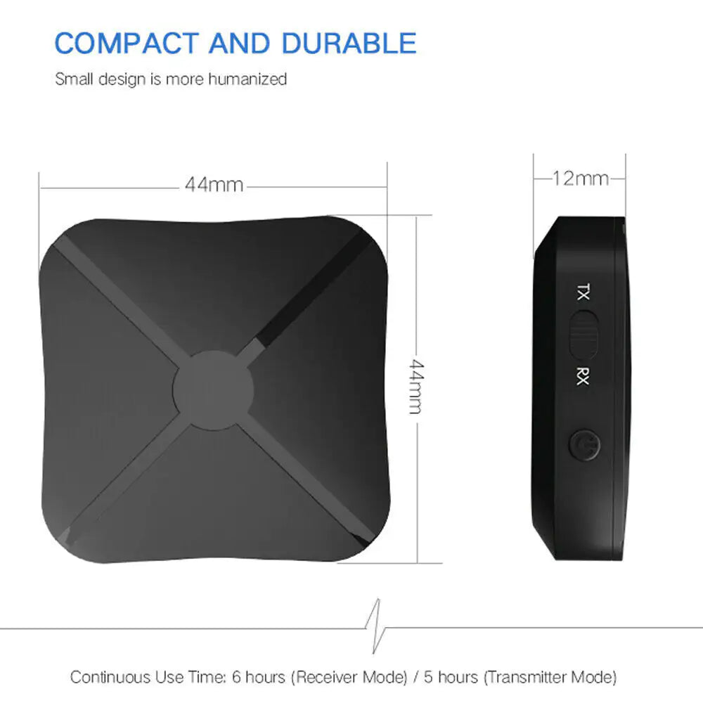 2in1 Bluetooth Transmitter Receiver Wireless Adapter TV Home Stereo A2DP Audio WEM Support (www.WEM.support)