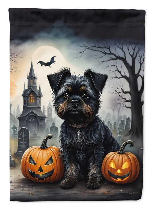 Affenpinscher Spooky Halloween Garden Flag WEM Support (www.WEM.support)