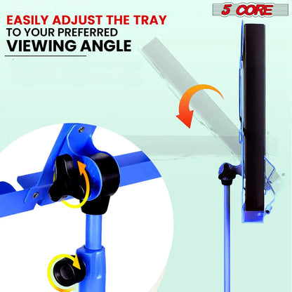 5Core Music Stand For Sheet Music Portable Tripod Adjustable Folding With Light Note Holder BLUE WEM Support (www.WEM.support)