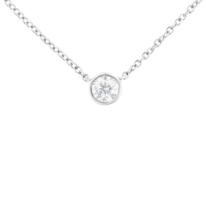 10K Gold 0.25 Carat Diamond Classic Bezel-Set Solitaire Pendant Necklace with 16"-18" Adjustable Chain (H-I Color, SI2-I1 Clarity) WEM Support (www.WEM.support)