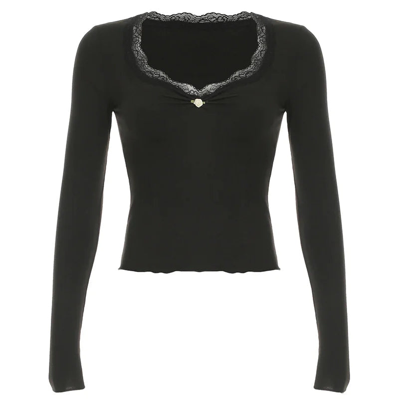 V-Neck Pleated Long-Sleeve Top HejK.com