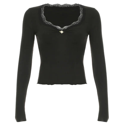 V-Neck Pleated Long-Sleeve Top HejK.com