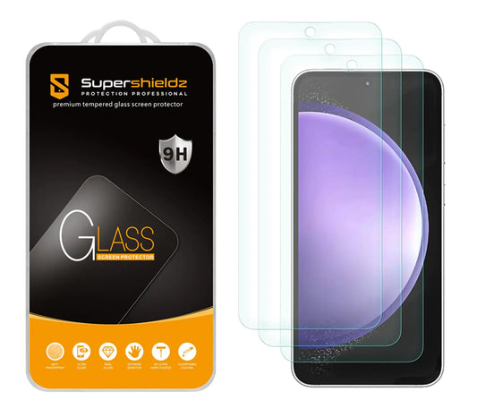 (3 Pack) Supershieldz Designed for Samsung (Galaxy S24 Plus) Tempered Glass Screen Protector, Anti Scratch, Bubble Free