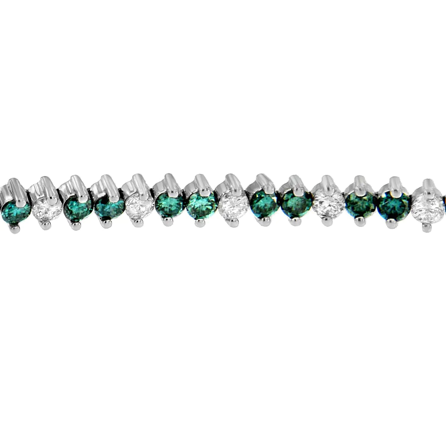 14K White Gold Round-Cut white and Blue Diamond Fashion Bracelet (5.40 cttw, H-I Color, I1-I2 Clarity) WEM Support (www.WEM.support)