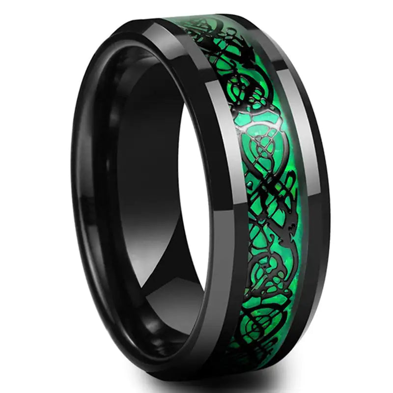 Stainless steel dragon pattern ring WEM Support (www.WEM.support)