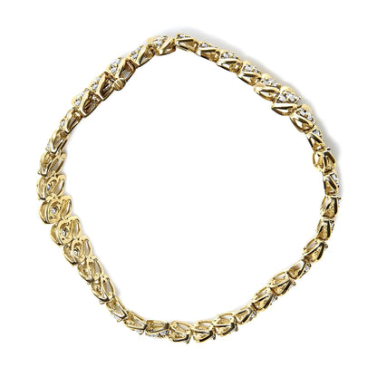 10K Yellow Gold 5.0 Cttw Diamond Double Row S-Link Cuban Bracelet (J-K Color, I2-I3 Clarity) - 7.25" Inches WEM Support (www.WEM.support)
