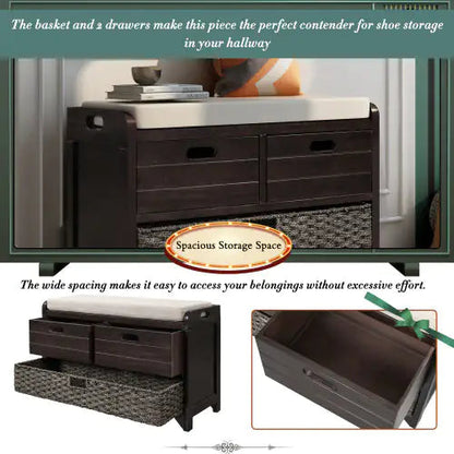 Storage Stool With Detachable Basket And 2 Drawers WEM Support (www.WEM.support)