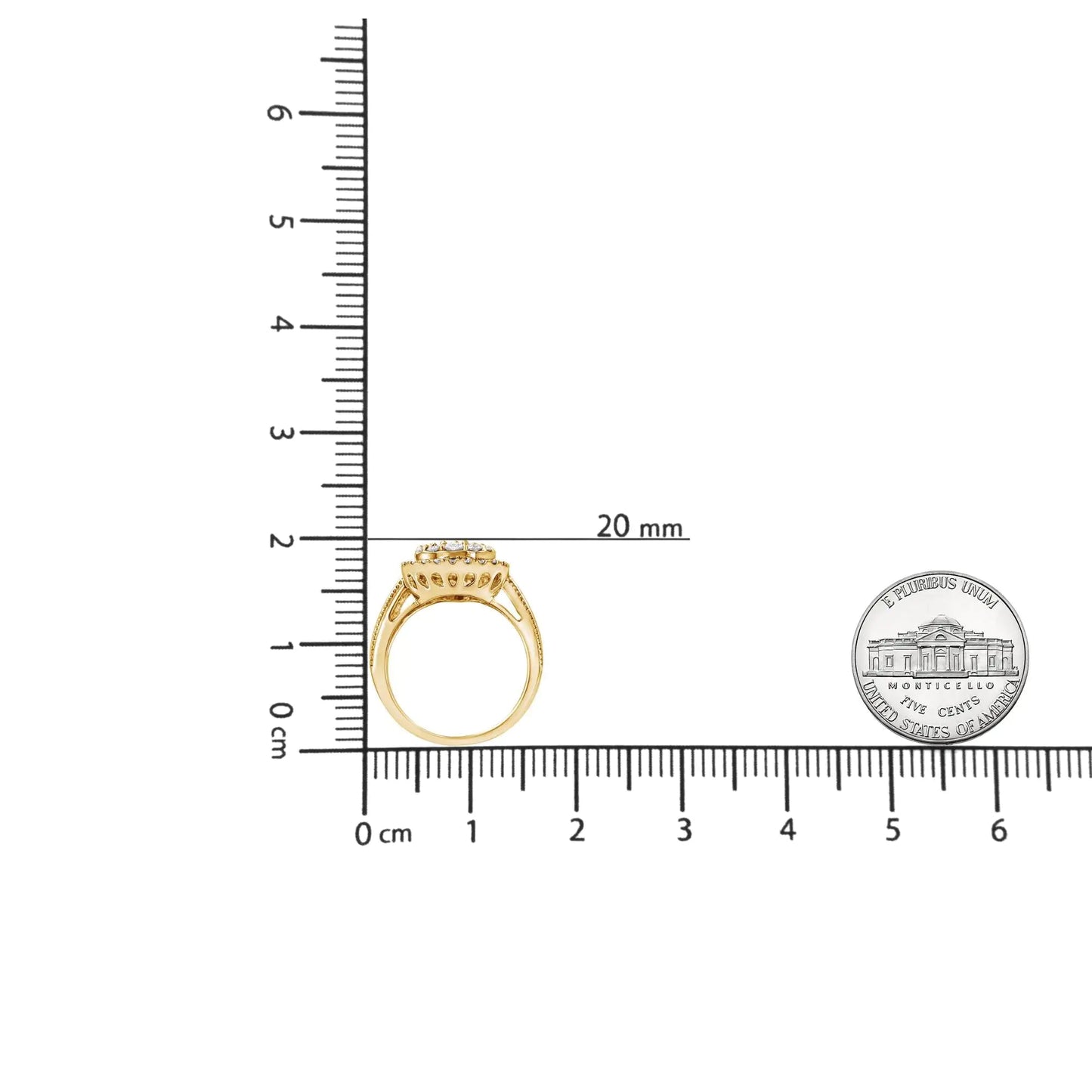 10K Yellow Gold Plated .925 Sterling Silver 1 1/2 Cttw Round-Cut Diamond Cocktail Ring (I-J Color, I1-I2 Clarity) WEM Support (www.WEM.support)