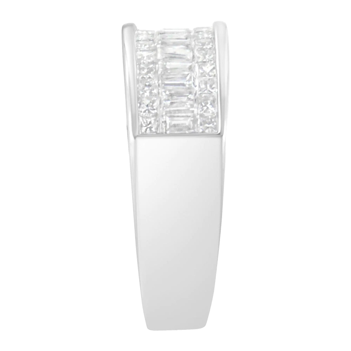 14K White Gold Princess and Baguette-cut Diamond Ring (1.0 Cttw, H-I Color, VS2-SI1 Clarity) WEM Support (www.WEM.support)