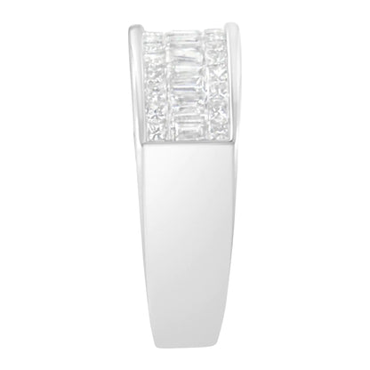 14K White Gold Princess and Baguette-cut Diamond Ring (1.0 Cttw, H-I Color, VS2-SI1 Clarity) WEM Support (www.WEM.support)