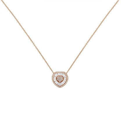 10K Rose Gold 1/2 cttw, Diamond Heart Pendant Necklace (H-I Color, I1-I2 Clarity) WEM Support (www.WEM.support)