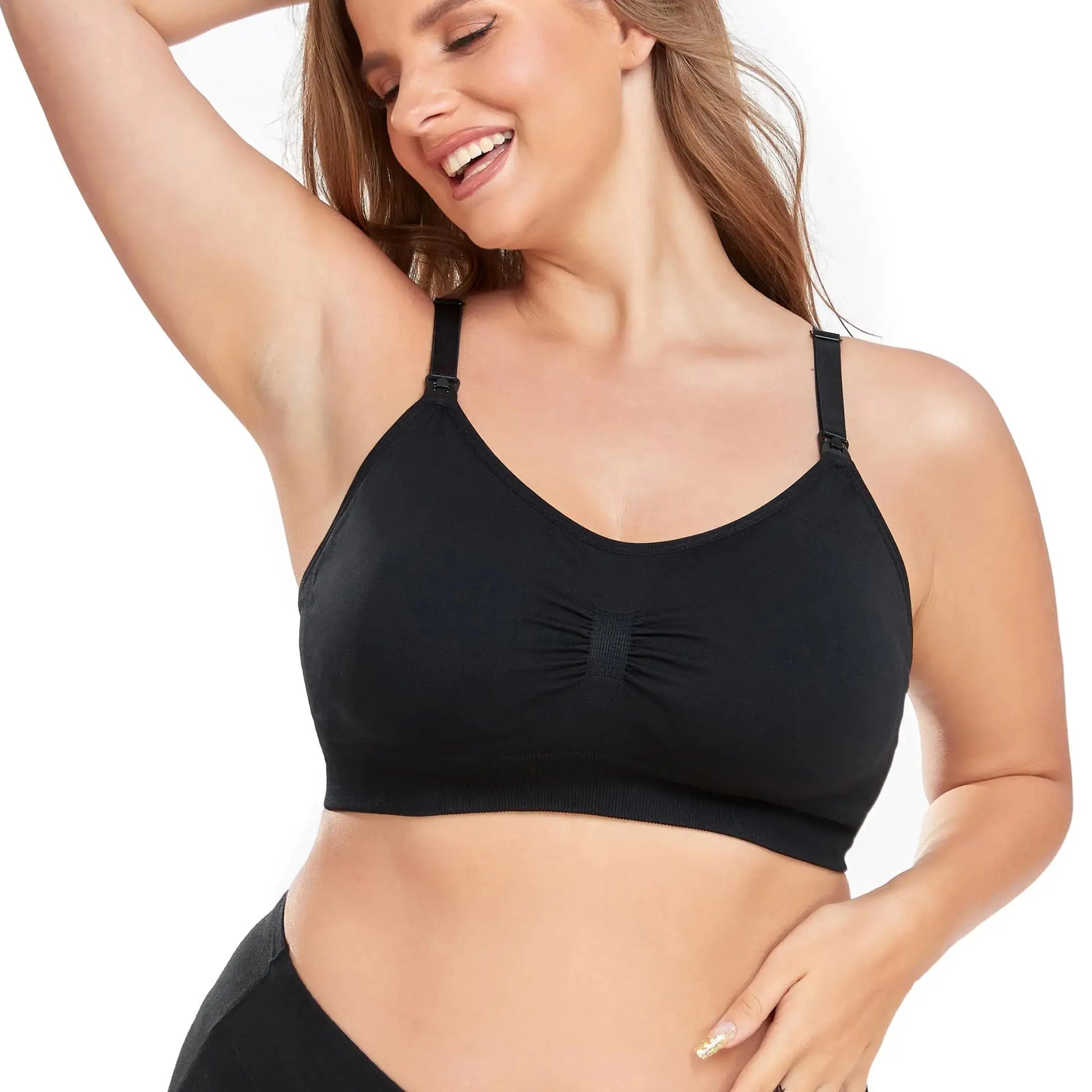 Suekaphin 5PACK Nursing Bra Wireless Bra Women's Sleeping Maternity Bra Breastfeeding Bra Large Black/Nude/Gray/White/Lightblue My Store