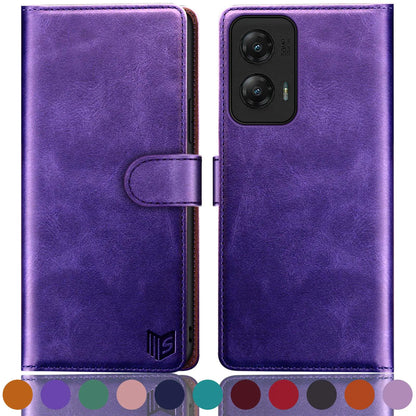 SUANPOT for Moto G Stylus 5G 2024 Wallet case with RFID Blocking Credit Card Holder,Flip Book PU Leather Protective Cover Women Men for Stylus 5G 2024 Phone case Purple