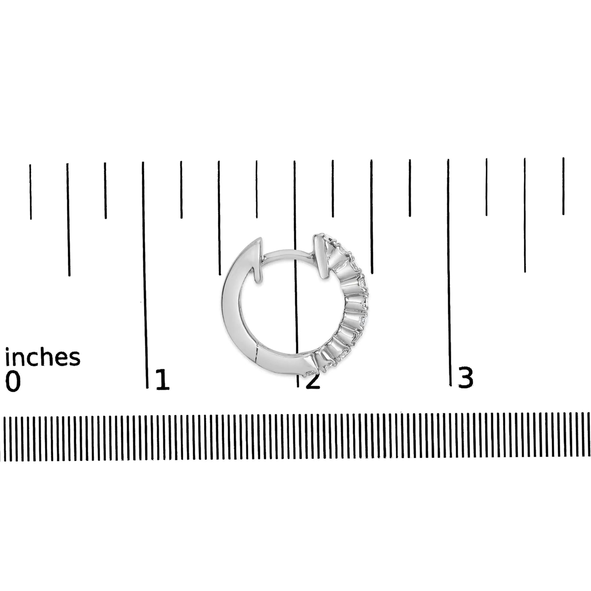 .925 Sterling Silver 1/6 Cttw Diamond Petite Hoop Earrings (I-J Color, I2-I3 Clarity) WEM Support (www.WEM.support)