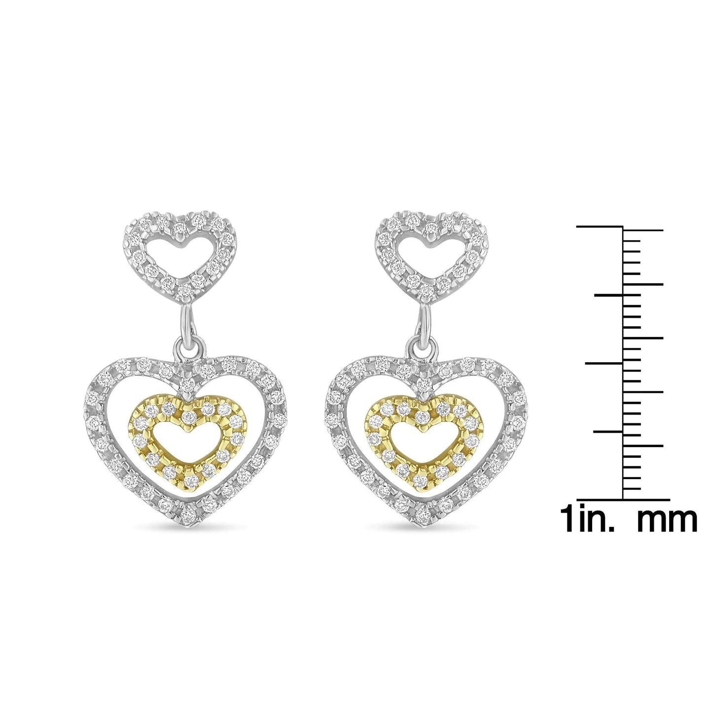 14K Two Toned 1/2 cttw Round Cut Diamond Earrings (H-I, SI1-SI2) WEM Support (www.WEM.support)