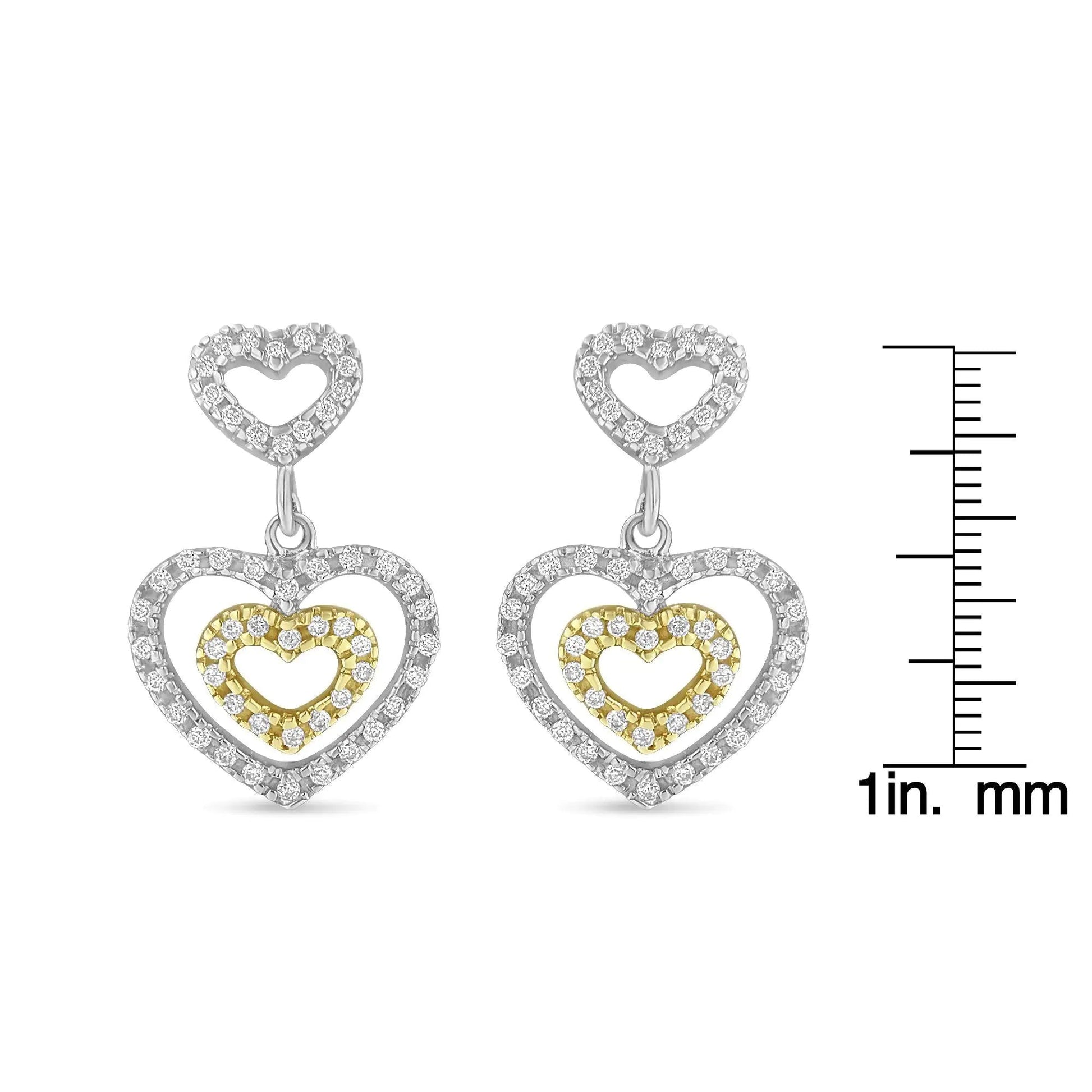 14K Two Toned 1/2 cttw Round Cut Diamond Earrings (H-I, SI1-SI2) WEM Support (www.WEM.support)